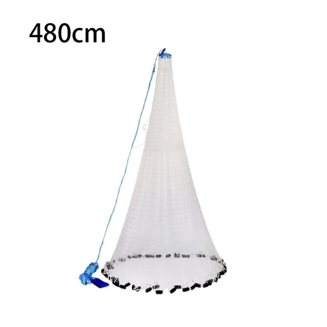 Becaristey Fishing Net Compact Size Foldable Design High-strength Craftsmanship Hand Throw Mesh Outdoor Accessories Professional 480cm