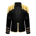 thumbnail image 6 of Aislor Girls Royal Guard Drummer Marching Band Long Sleeve Fringe Tassel Epaulets Outwear Jacket Coat Black 16, 6 of 7