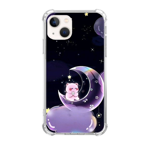 Lovely Moon Case Compatible with iPhone 13 Mini,Unique Art Design TPU Bumper Cover Case