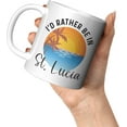 thumbnail image 3 of Coveted Goods I'd Rather Be in St. Lucia Mug – 11oz White Ceramic Coffee Cup – Tropical Travel Gift for Saint Lucia Lovers, 3 of 5