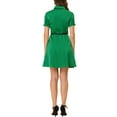 thumbnail image 3 of Allegra K Women's Belted Elegant A-Line Summer Shirt Dress, 3 of 5