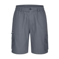thumbnail image 6 of Resicozy Cargo Shorts Men Baggy Casual Summer Knee Length Bermuda Short Elastic Waist Big and Tall Multi Pockets Hiking Pants Gray L, 6 of 6