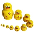 thumbnail image 4 of Meitianfacai 10 Pcs Poupées Russes Gigognes en Bois Jaunes, Jaune, 4 of 8