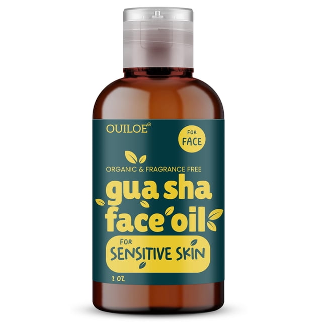 Aceite de Guasha para piel sensible - Aceite facial para masaje linfático Gua Sha - para pieles propensas al acné - No comedogénico sin fragancia orgánico natural y no graso - Uso con herramientas f