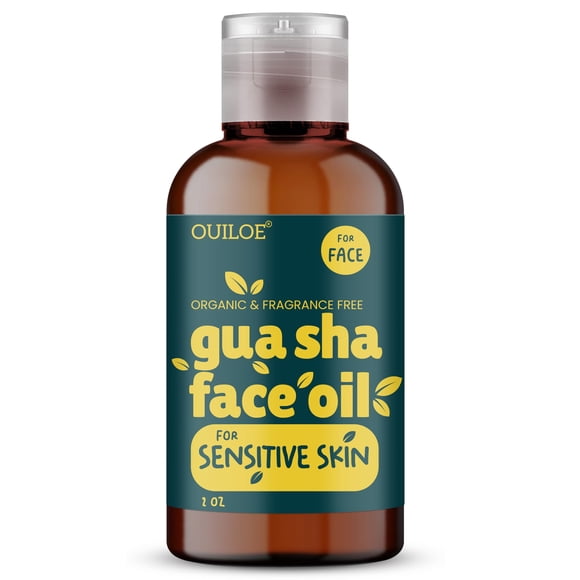 Aceite de Guasha para piel sensible - Aceite facial para masaje linfático Gua Sha - para pieles propensas al acné - No comedogénico sin fragancia orgánico natural y no graso - Uso con herramientas f