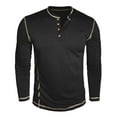 thumbnail image 5 of Nafuu Men T Shirts Solid Color Henley Long Sleeve Button Down Soft Casual Tee Comfortable Relaxed Fit Top For Everyday Wear Leisure Home Workout Shirts For Men, 5 of 7