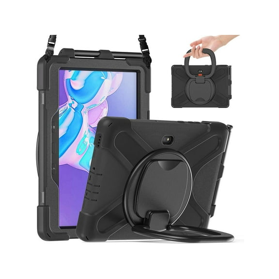 Samsung Galaxy Tab Active PRO 10.1 Case, Heavy Duty Rugged Shockproof Drop Protection Cover with 360 Stand, Handle Hand Strap & Shoulder Strap for Galaxy Tab Active PRO 10.1 inch SM-T540/T545/T547