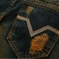 thumbnail image 4 of Ginsiom Mens Slim Fit Ripped Jeans Distressed Printed Denim Pants, 4 of 6