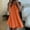 Orange, variant on Women's V Neck Dress, Deep Neckline and Back Strap Detail, Flowy A-Line Casual and Club Wear, with Side Pockets