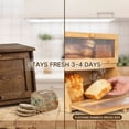 thumbnail image 6 of YUCHANG Double Layer Bamboo Bread Box -Large Capacity Bread Storage Container for Kitchen Counter,with Acrylic Door Panel Family Gift(Wood), 6 of 11