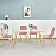 thumbnail image 6 of Modern Pink Dining Chairs with Gold Metal Legs – Home Bedroom & Student Desk Set of 4, Ergonomic Design & Comfortable Seating, 6 of 9