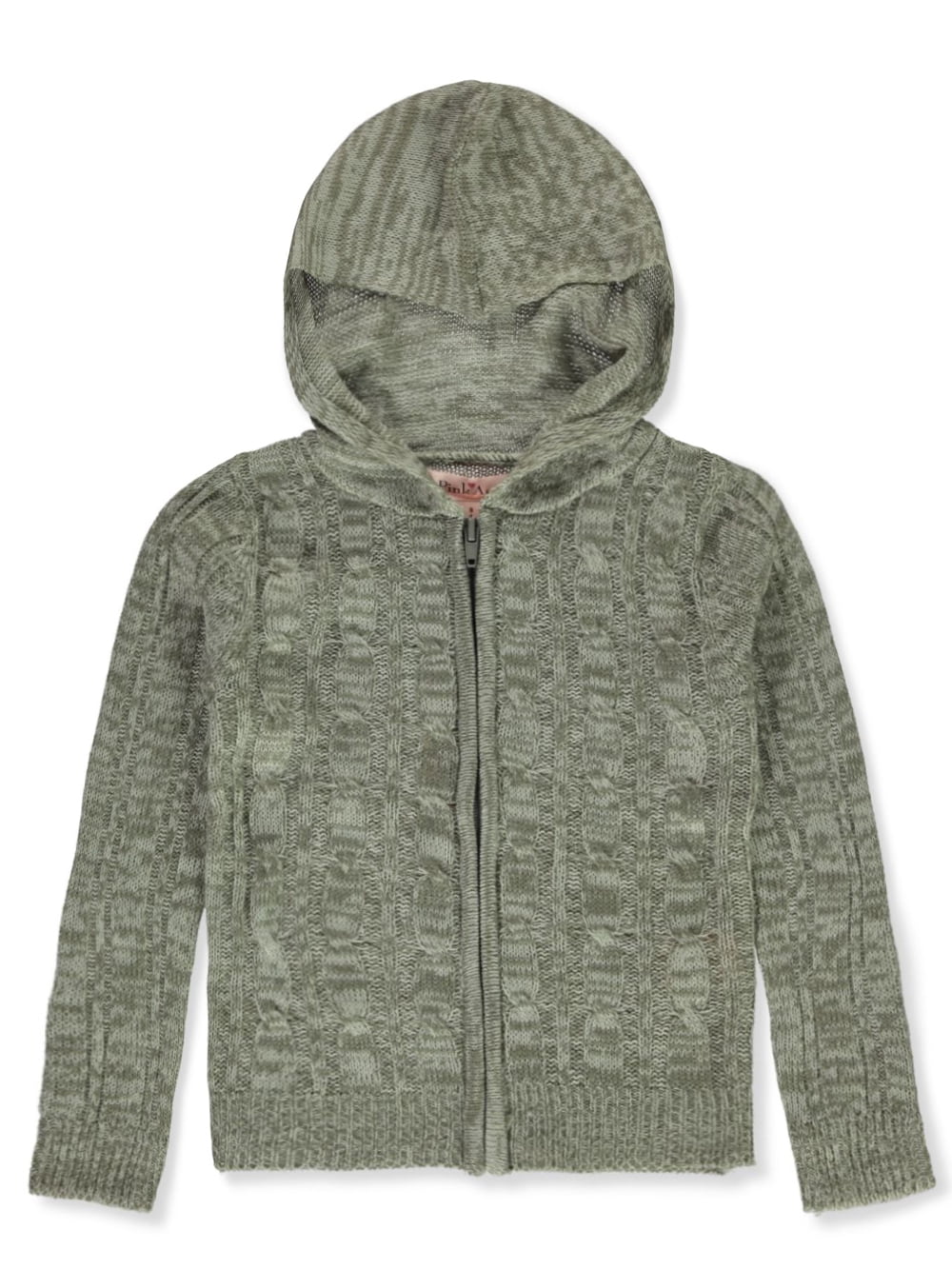 Pink Angel Girls' Zip Hoodie Sweater heather gray, 6x (Little Girls