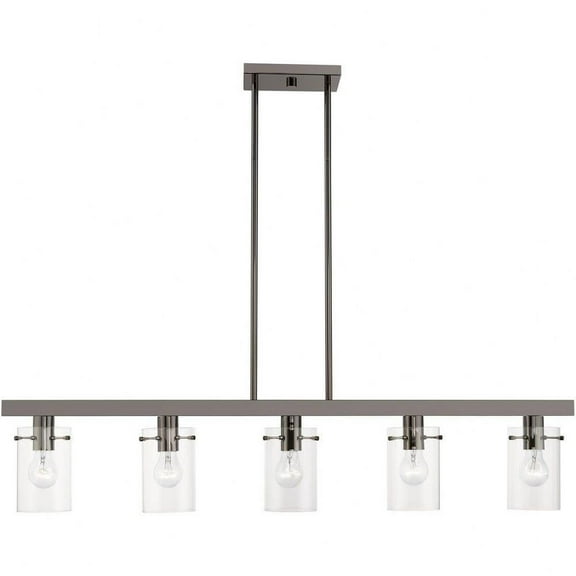 5 Light Linear Chandelier in Contemporary Style-14.5 inches Tall and 4.5 inches Wide-Brushed Nickel Finish Bailey Street Home 218-Bel-4829100