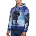 thumbnail image 2 of Bingfone Astronauts Start Running Men'S Drawstring Hoodie Long Sleeve Pocket Sweatshirts-Small, 2 of 9