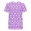 thumbnail image 4 of Rggeeun Mens Tshirts Dots Pattern Short Sleeve Crew Neck Loose Fit Soft Breathable for Summer Evening Party Comfort Shirts,Purple,Xxl, 4 of 5