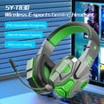 thumbnail image 5 of Wireless Gaming Headset with Detachable Microphone, Bluetooth Over-Ear Headphones, LED Luminous, Noise Cancellation(Green), 5 of 7
