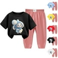 thumbnail image 4 of Odeerbi 2-12 Años Niño Niña Conjunto de Verano Camiseta de Manga Corta de Algodón Ice Silk Pantalón de Chándal Conjunto de Dos Piezas de Ropa Interior Estampada, 4 of 4
