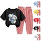 thumbnail image 4 of Odeerbi 2-12 Años Niño Niña Conjunto de Verano Camiseta de Manga Corta de Algodón Ice Silk Pantalón de Chándal Conjunto de Dos Piezas de Ropa Interior Estampada, 4 of 4