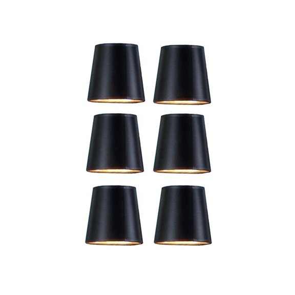 Five Inch Clip on Chandelier Lampshades with Nickel Bulb Clip (Black)