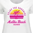 thumbnail image 4 of Inktastic Summer Enjoy the Sunshine Malibu Beach California in Pink Women's Plus Size T-Shirt, 4 of 5