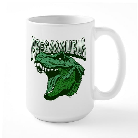 CafePress - Pregasaurus Mugs - 15 oz Ceramic Large White Novelty Mug