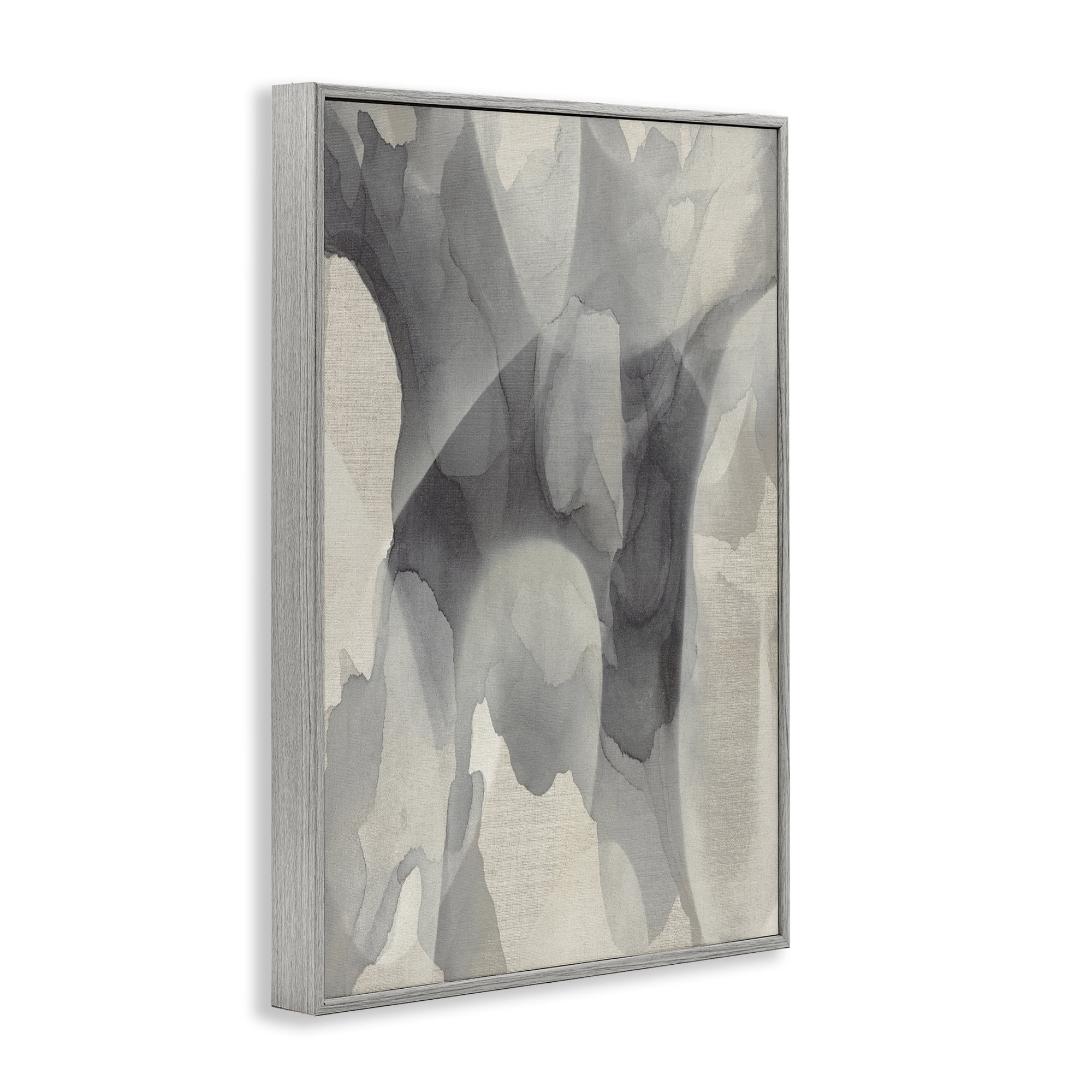 Stupell Industries Monochrome Watery Drips Gray Framed Giclee Art, design by Kippi Leonard