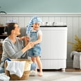 thumbnail image 2 of Costway Portable Washing Machine 17.6 lbs Twin Tub Laundry Washer with Drain Pump Grey, 2 of 10