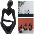 thumbnail image 4 of The Thinker Statue, Resin Thinker Escultura abstracta Estatua Figuras de personajes Decoración para el hogar Oficina Escritorio Adorno Regalos de cumpleaños Negro Recto esquí esquí Gafas de esquí, 4 of 5