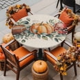 thumbnail image 4 of Orange Pumpkin Thanksgiving Football Fitted Round Tablecloths Table Covers 36"-44",Waterproof Table Cloth for Kitchen Holiday Party Tables Decor, 4 of 9