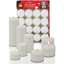 Ner Mitzvah, 8 Hour Tealight Candles - White (80 Pack)