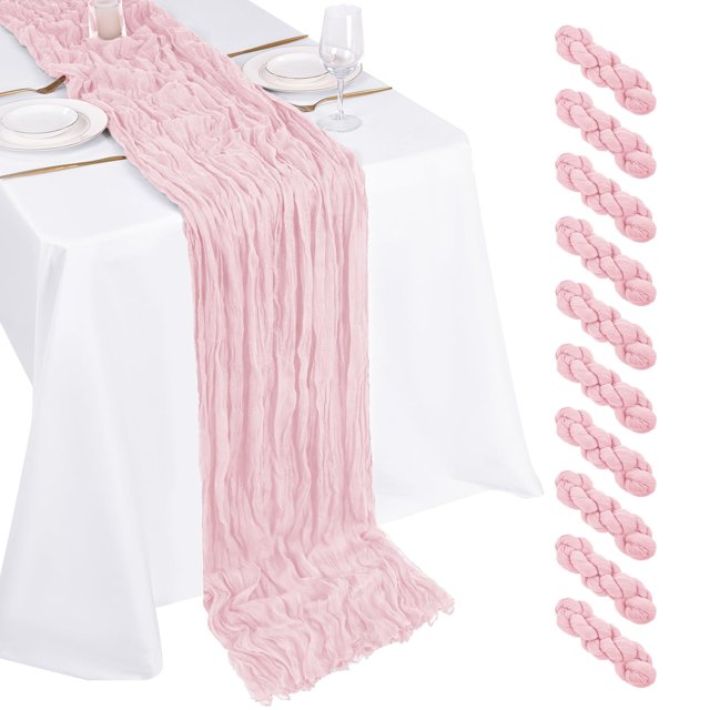 Mantel para queso Beautane de Table Runner, color rosa claro, 43 x 274 cm, paquete de 10