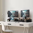 thumbnail image 5 of Desk Dual Monitor Stand Riser with Drawer, Rustic Brown, 5 of 5