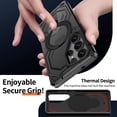 thumbnail image 3 of Dteck Magnetic Case for Samsung Galaxy S24 Ultra,Shockproof TPU+PC Ring Holder Case Compatible with Mag Safe Military Drop Protection Kickstand Back Cover,Black, 3 of 7
