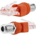 thumbnail image 1 of BERANMEY Adaptador convertidor RF a RJ45 Paquete de 2 Adaptador Ethernet F Hembra a RJ45 Macho Acoplador Coaxial Conector Recto Coaxial, 1 of 5