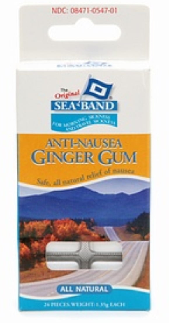 SeaBand AntiNausea Ginger Gum 24 Each (Pack of 2)