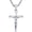 Silver, variant on 18K Gold Plated Crucifix Cross Necklace for Men, Cross Pendant with 3mm 23" Rope Chain Jewelry