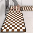 thumbnail image 2 of Kitchen Rugs Sets Of 2,Brown and White Checkerboard Pattern Anti Fatigue Kitchen Mat Rugs Non Slip Washable,Decorative Kitchen Floor Mats for Kitchen,Sink,Laundry,17"x47"+17"x47", 2 of 5