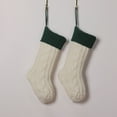 thumbnail image 3 of WREESH Christmas Stockings Christmas Decorations Christmas Splicing Stocking Wool Pendant Christmas Decorations Gift Bag Socks White, 3 of 4
