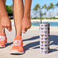 thumbnail image 2 of 20oz Cute Pitbull Terriers Dog and Flower Skinny Tumblers Stainless Steel Tumbler with Lid and Straw,Vacuum Insulated Double Wall Travel Tumbler Cups with Cleaning Brush for Coffee,Tea, 2 of 6