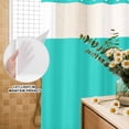 thumbnail image 3 of No Hook Shower Curtain, Turquoise Shower Curtains for Bathroom with See Through Top Window, Modern Pure Turquoise Waterproof & Washable Bath Curtain 66"x72", 3 of 9