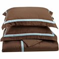 thumbnail image 1 of Hotel Collection 300 Thread Count Cotton Duvet Cover Set  Full/Queen-Mocha/Sky Blue, 1 of 1
