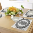 thumbnail image 4 of Ambesonne East Place Mats Set of 4, Traditional Art Style, Standard Size, White Black, 4 of 6