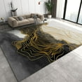 thumbnail image 1 of Black Ink Gradient Marble Area Carpet, Golden Lines Abstract Light Luxury Living Room Rug, Floor Rugs Comfortable Soft Breathable with Non-Slip Backing for Bedroom Study Office6 x 8ft, 1 of 7