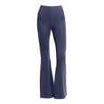 thumbnail image 4 of Women's High Waisted Flared Leggings with Side Pockets, Tummy Control Bootcut Yoga Pants for Women, Butt Lifting Pilates Workout Pants, Casual Flare Leggings Blue XXL, 4 of 4