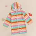 thumbnail image 2 of NIEWTR Girls Cover Ups For Swimwear Towel Poncho Kids Cloth Swim Cover Up Toddler Hooded Beach Swim Robe Swimwear Beach Bathing Suit for Summer Vacation 3-4 Years Multicolour, 2 of 7