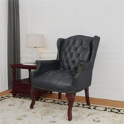 Boss Office Products Wingback Traditional Style Executive Guest Chair, Black
