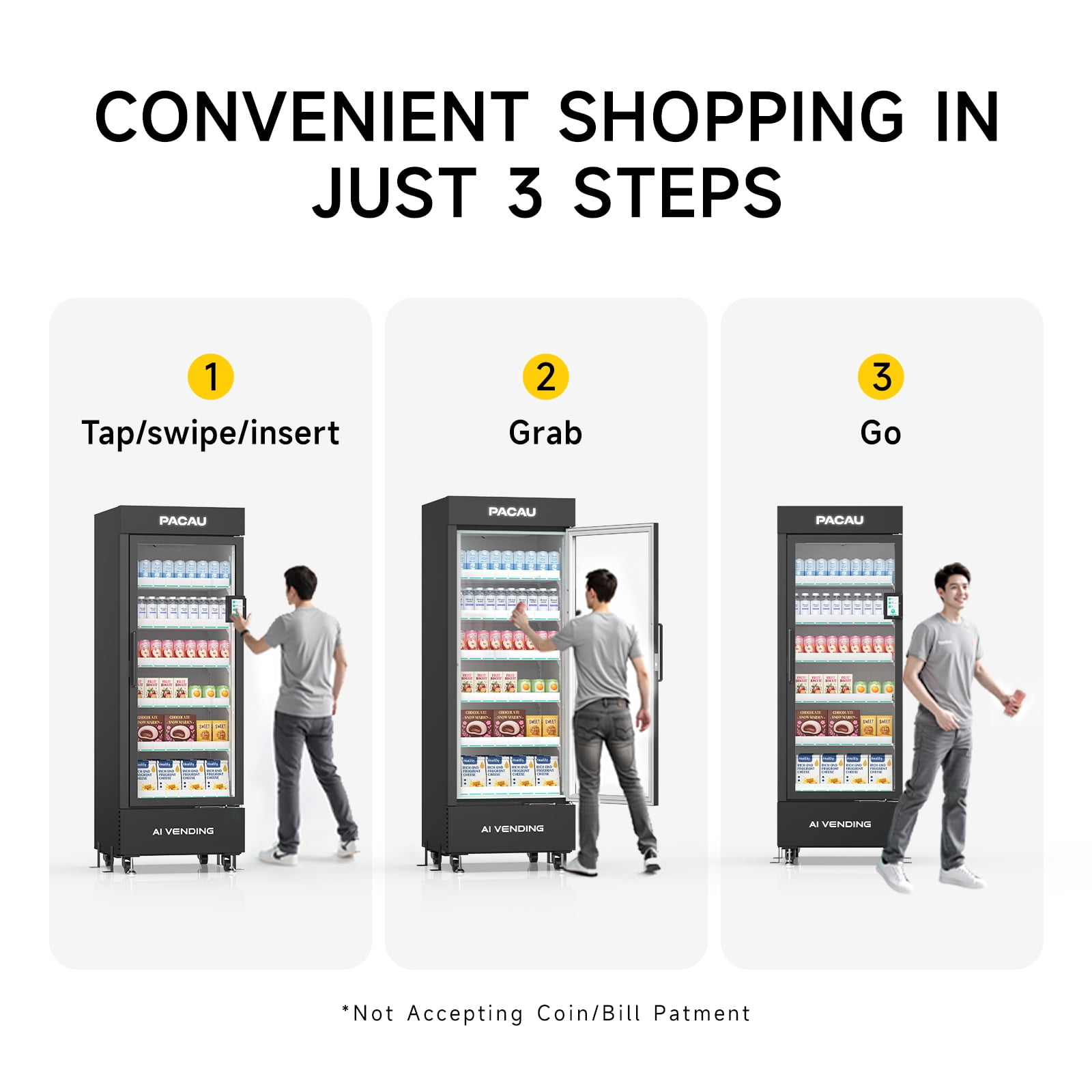 Smart Ai Vending Machine with Card Reader, Snack & Drink Combo, 6-Layer, 700 Can (300ml) Capacity, Refrigerated, Ai Visual Recognition & App Management, Vending Machines for Business