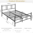 thumbnail image 3 of Full Size Bed Frame Classic Metal High Platform Bedframes with Victorian Style Iron-Art Headboard/Footboard/Under Bed Storage, 11.2 Inch High, 3 of 7