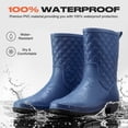 thumbnail image 2 of HISEA Women's Waterproof Mid-Calf Rain Boots, Lightweight, Slip-Resistant, Comfortable with Foam Insole,Navy blue,Size 7, 2 of 5