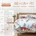thumbnail image 6 of Christmas Duvet Cover Set Queen Size, Xmas Gnome Truck Pine Tree Leaf Animals Blue Snow 4 Piece Soft Microfiber Bedding Set with 1 Duvet Cover, 1 Flat Sheet, 2 Pillowcases, 6 of 9